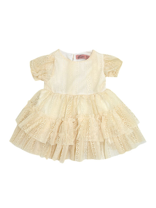 Extan Bebe Kids Dress Set with Coat Beige