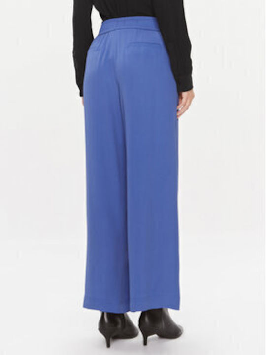 Marella Damen Stoff Hose in Normaler Passform Blue