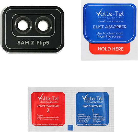Volte-Tel Glass Cover Camera Protection Tempered Glass Black for the Samsung Z Flip 5 5G
