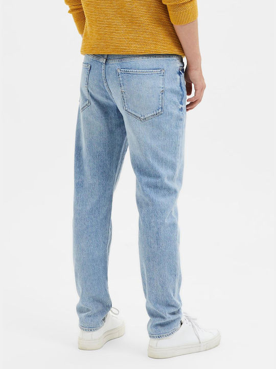 Selected Pantaloni de Bărbați din Jean Denim îmbătrânit deschis