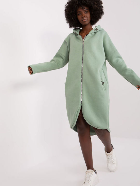 Relevance Women's Long Hooded Cardigan Green