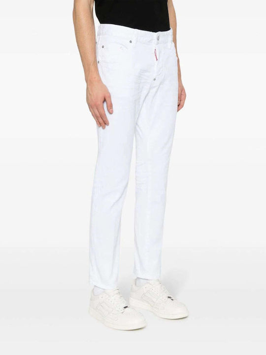 Skater Men's Jeans Pants Elastic white