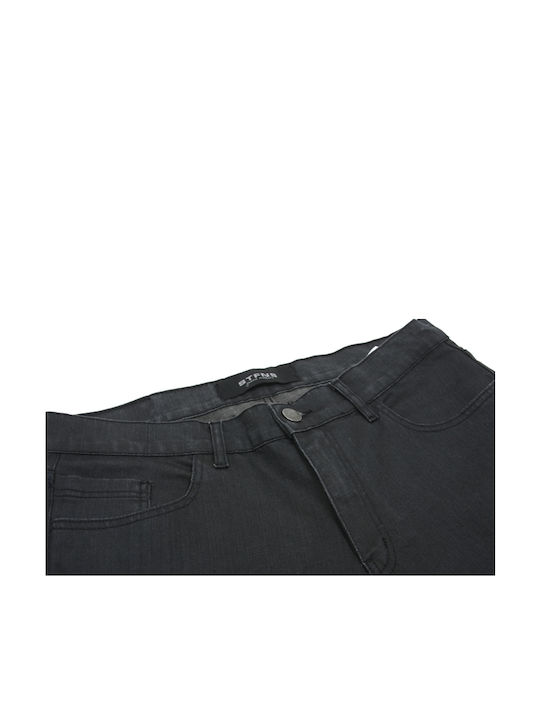Men's Elastic Jeans Pants with Regular Fit Black