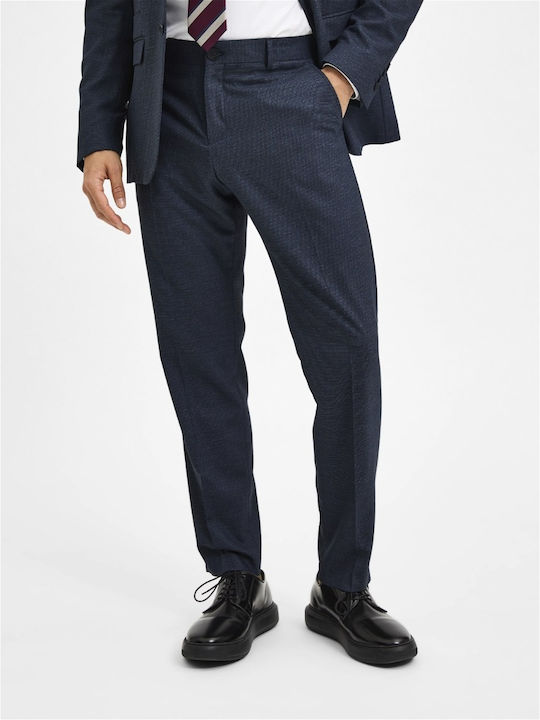 Selected Men's Trousers Elastic in Slim Fit BLUE