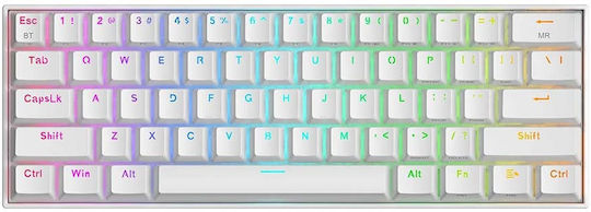 Redragon K530 Draconic Pro Fără fir Gaming Tastatură Mecanică 60% cu Custom Red comutatoare și iluminare RGB (Engleză US) Alb