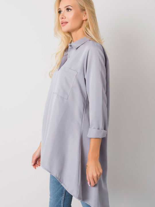 Ex Moda Women's Mânecă lungă Shirt Gri