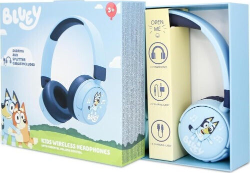 OTL Bluey Wireless / Wired On Ear Headphones with 24 hours of Operation Blue