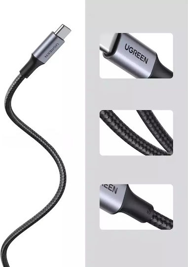 Ugreen US316 Cablu USB 2.0 Împletit USB-C Tată - USB-C 100W PD Negru 0.5m 20478