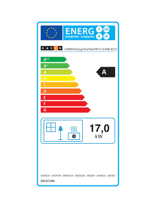 Saven Energy Eco Șemineu cu inserție Lemn 17kW Colțul din dreapta cu uși de cabinet Rezervor de expansiune închis Negru