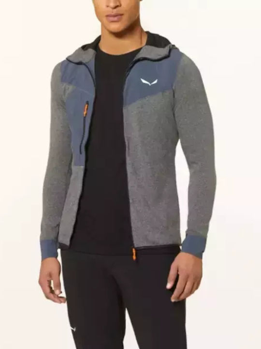 Puez 2 Dry Ανδρική Ζακέτα Fleece με Κουκούλα Γκρι