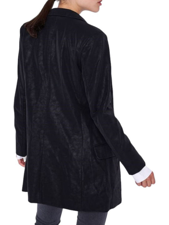 Ale - The Non Usual Casual Blazer pentru femei Piele Sacou Negru
