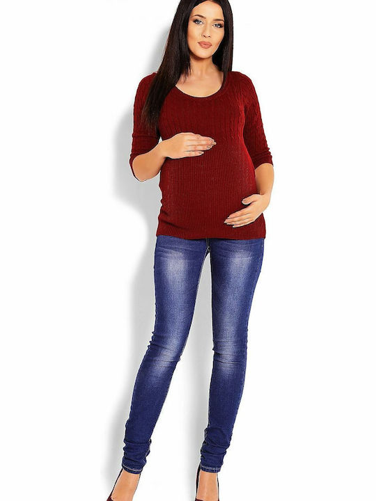 PeeKaBoo Maternity Sweater Burgundy