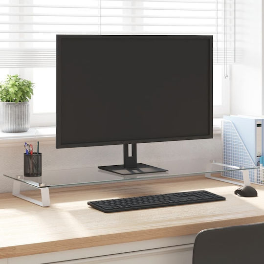vidaXL Stand Desk Mounted Monitor White (374222)