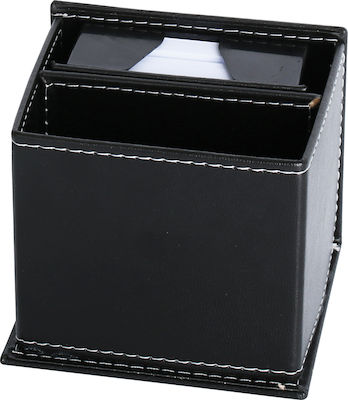 Leather Desk Organizer Πολλαπλές Θήκες in Black Color