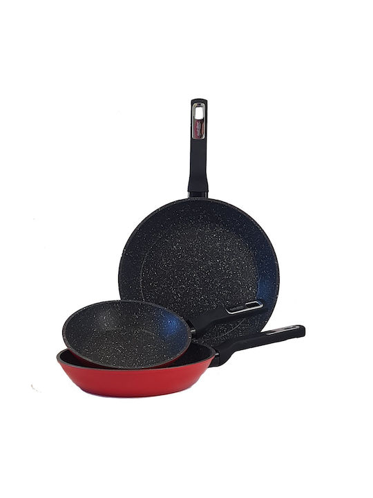 Avanti Marblestone Pfannen-Set Red 3Stück
