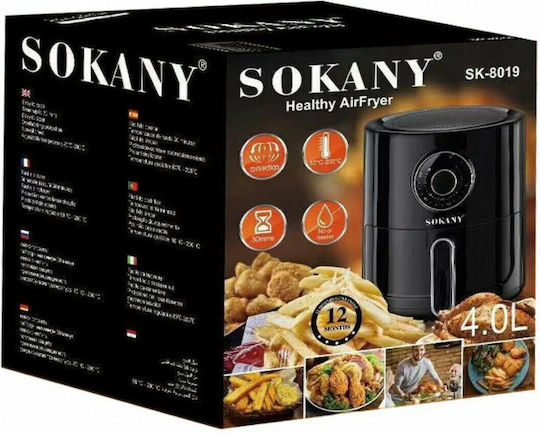 Sokany Air Fryer με Wi-Fi 4lt Μαύρο SK-8019