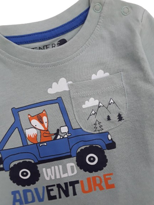 Παιδική Μπλούζα Μακρυμάνικη Πράσινη Wild Adventure