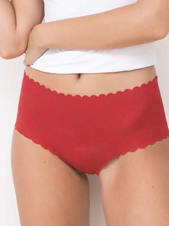 Julimex Figi Baumwolle Hochtailliert Damen Slip Red