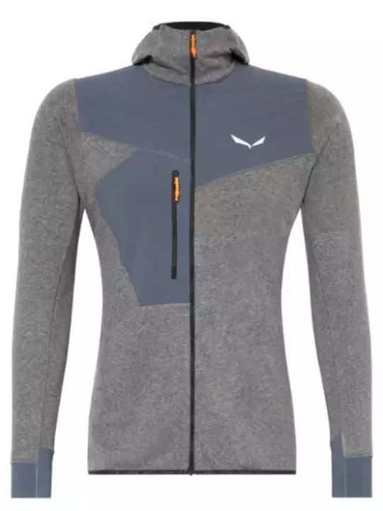 Puez 2 Dry Ανδρική Ζακέτα Fleece με Κουκούλα Γκρι