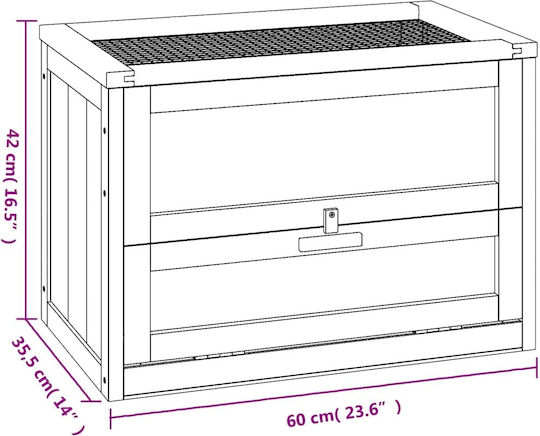 vidaXL Rodent Cage 60x35.5x42cm