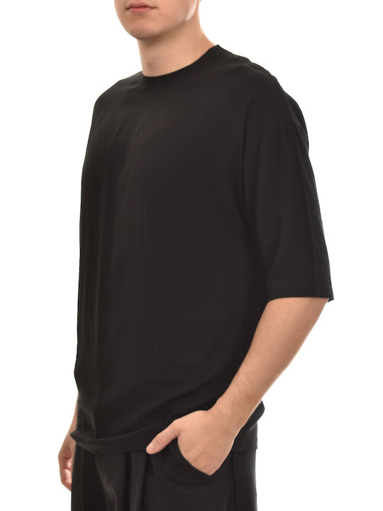 Twin Black Men's Short Sleeve Blouse BLACK