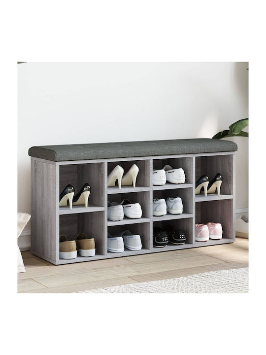 Entry Furniture with Shoe Rack & Bench Sonoma Gray 102x32x50cm