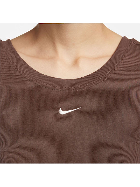 Sportswear Women's Athletic Blouse Short Sleeve Brown
