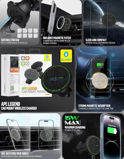 Blueo Car Mobile Mount with MagSafe Magnet Black