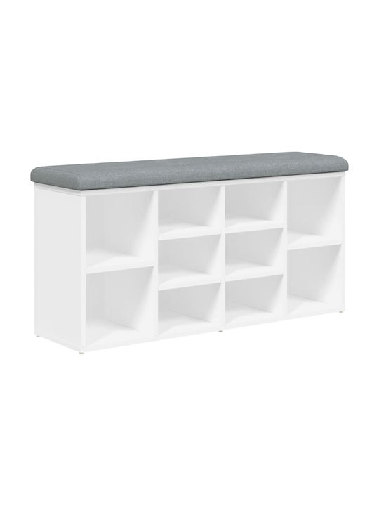 Mobilier de hol cu dulap pentru pantofi și bancă Alb 102x32x50buc