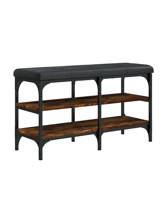 Entry Furniture with Shoe Rack & Bench Smoked Oak 82x32x47cm