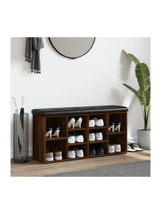 Mobilier de Intrare cu Dulap pentru Pantofi & Bancă Brown Oak 102x32x50cm