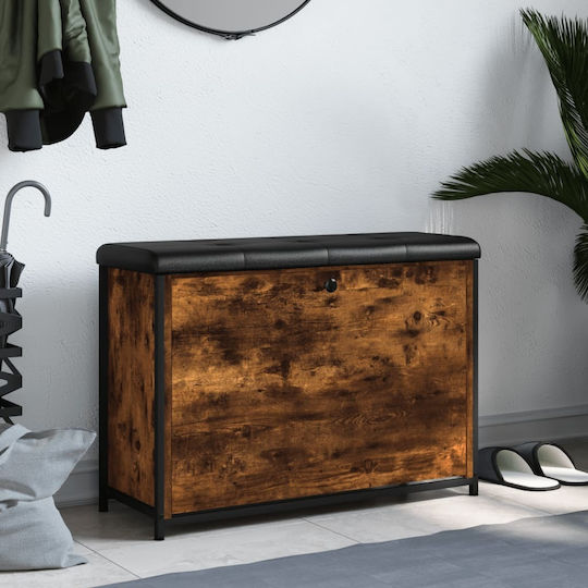 Entry Furniture with Shoe Rack & Bench Smoked Oak 82x32x56cm