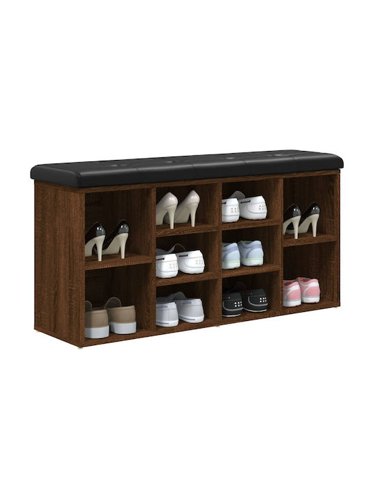 Mobilier de Intrare cu Dulap pentru Pantofi & Bancă Brown Oak 102x32x50cm