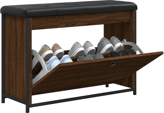 Entry Furniture with Shoe Rack & Bench Brown Oak 82x32x56cm