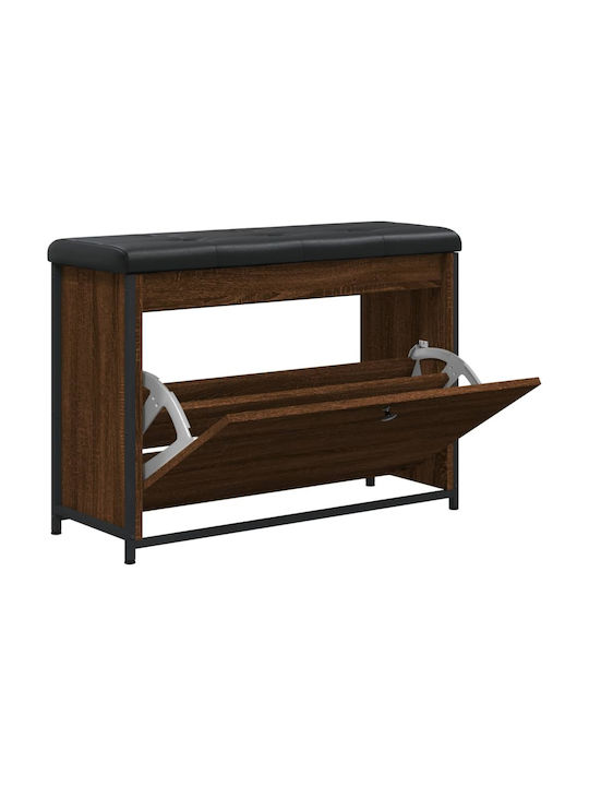 Entry Furniture with Shoe Rack & Bench Brown Oak 82x32x56cm