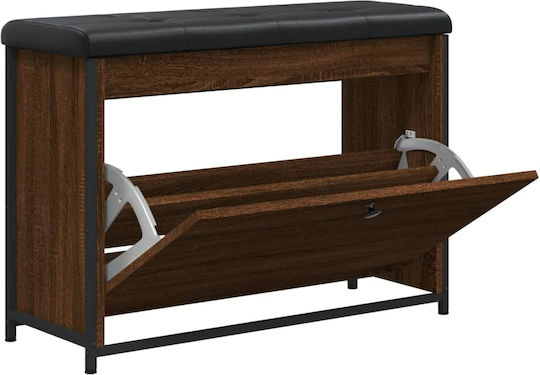 Entry Furniture with Shoe Rack & Bench Brown Oak 82x32x56cm