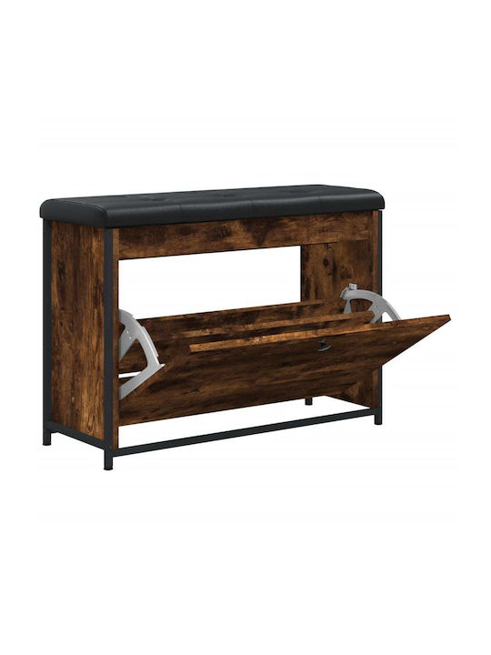 Entry Furniture with Shoe Rack & Bench Smoked Oak 82x32x56cm