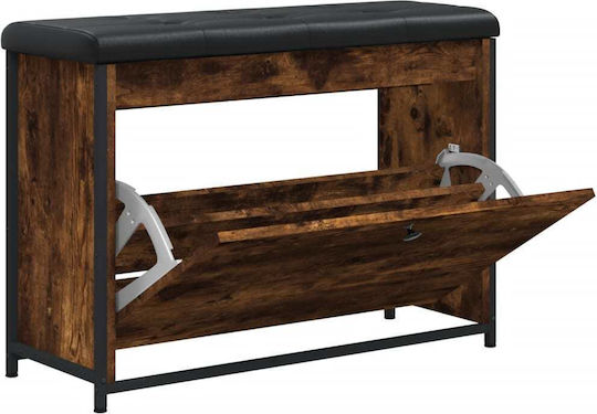 Entry Furniture with Shoe Rack & Bench Smoked Oak 82x32x56cm