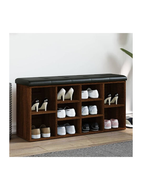 Mobilier de Intrare cu Dulap pentru Pantofi & Bancă Brown Oak 102x32x50cm