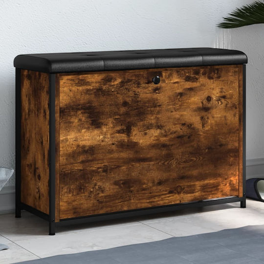 Entry Furniture with Shoe Rack & Bench Smoked Oak 82x32x56cm