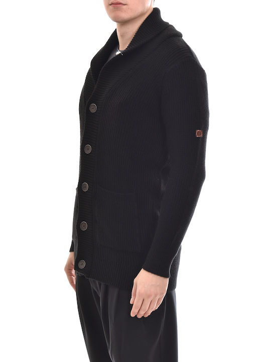 Vittorio Artist Men's Knitted Cardigan BLACK