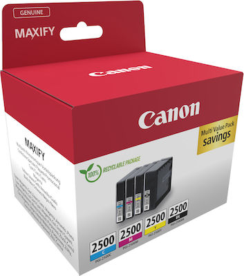 Canon PGI-2500 Pachet 4 Cartușe de cerneală pentru imprimantă InkJet Galben / Cyan / Magenta / Negru (9290B006)