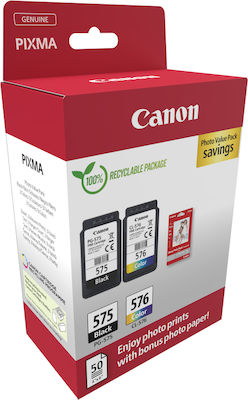 Canon PG-575 / CL-576 Photo Value Pack με 2 Μελάνια Εκτυπωτή InkJet Μαύρο / Πολλαπλό (Color) (5438C004)