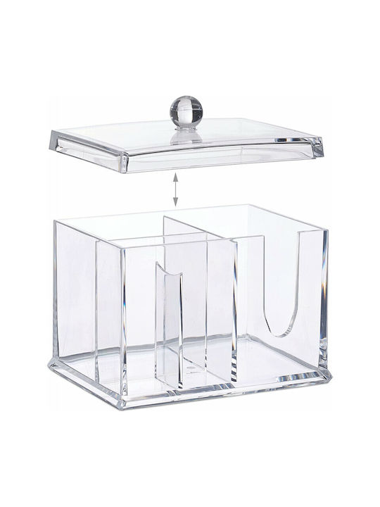 Relaxdays Tabletop Cotton Holder Acrylic Transparent