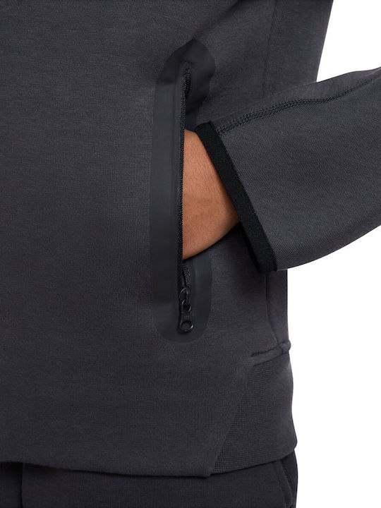 Αθλητική Παιδική Ζακέτα Fleece με Κουκούλα Anthracite / Black Sportswear Tech