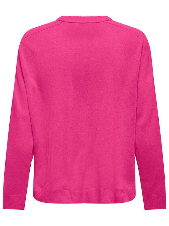 Only Women's Athletic Blouse Long Sleeve Fuchsia