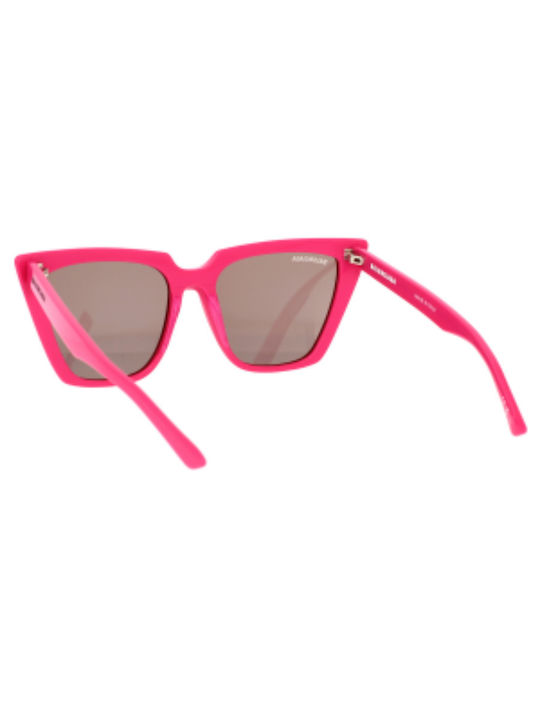 Balenciaga Women's Sunglasses with Pink Plastic Frame and Brown Lens BB0046S-005