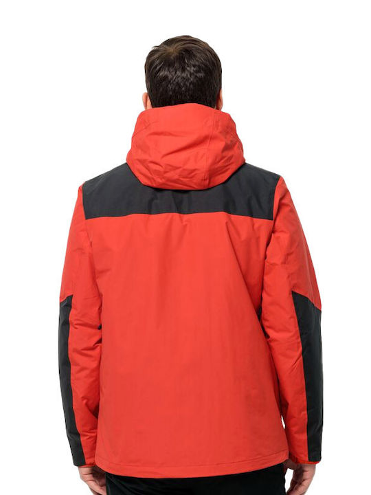 Jack Wolfskin 3 in 1 Men's Winter Jacket red