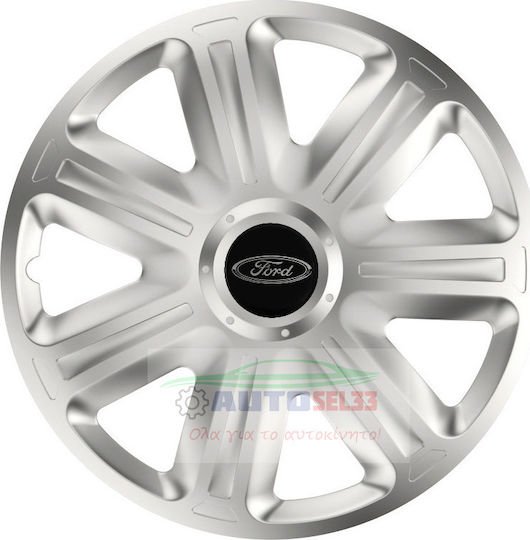 Versaco Auto Radkappen Set Comfort 111044 mit Marke Auto 4Stück 13" Silber