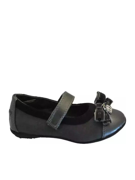 Kids Ballerinas with Hoop & Loop Closure Gray